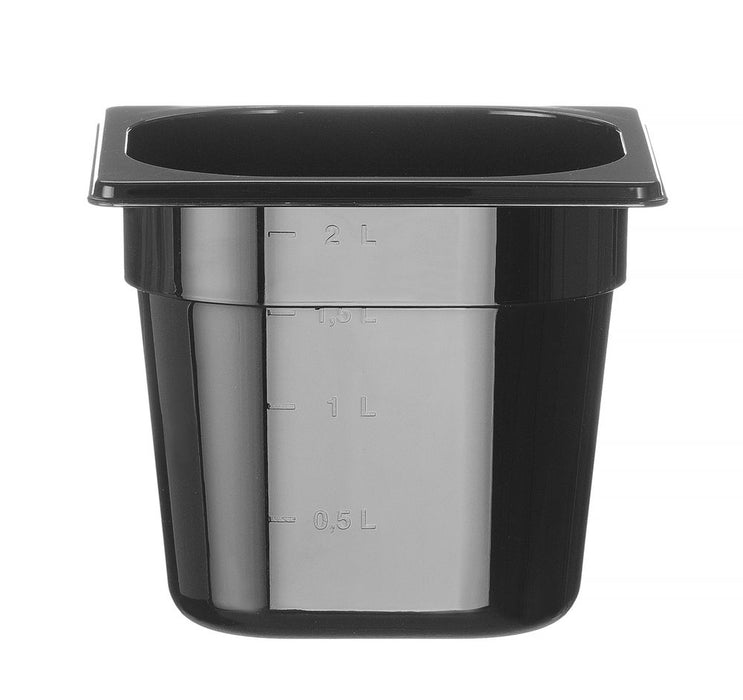 Gastronorm-Behälter 1/6, HENDI, Profi Line, GN 1/6, 2,4L, Schwarz, 176x162x(H)150mm