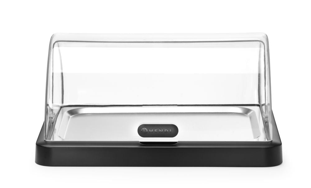 Rolltop Kühldisplay Duo UNIQ, HENDI, designed by Robert Bronwasser, Einzel, Schwarz, 460x355x(H)220mm, Rechteckig