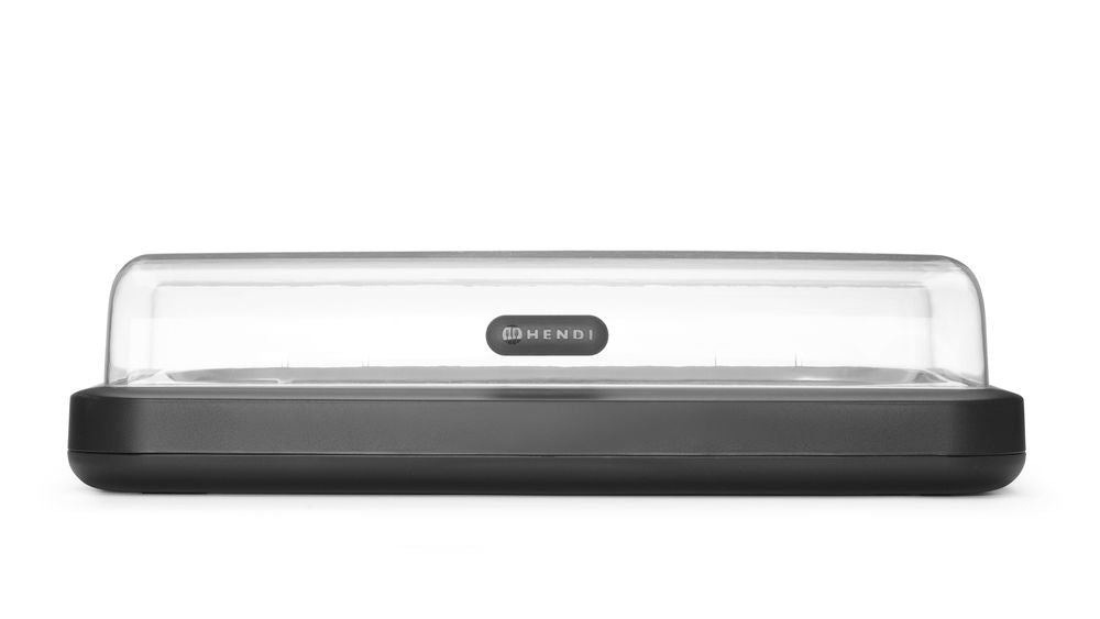 Kühldisplay UNIQ, HENDI, designed by Robert Bronwasser, GN 1/1, Schwarz, 593x389x(H)147mm, Rechteckig