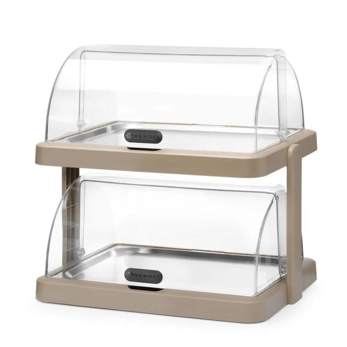 Rolltop Kühldisplay Duo UNIQ, HENDI, designed by Robert Bronwasser, Doppelt, Beige, 480x355x(H)480mm, Rechteckig