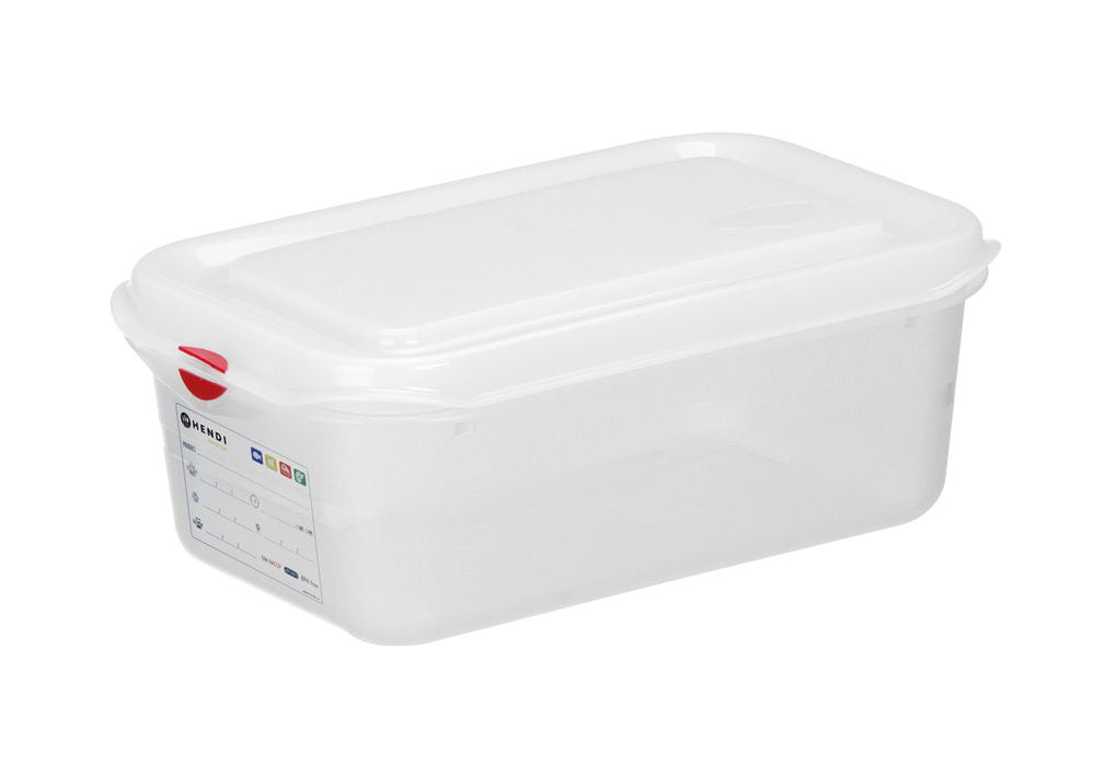 Behälter GN 1/4 Polypropylen, HENDI, GN 1/4, 2,8L, Transparent, 265x162x(H)100mm