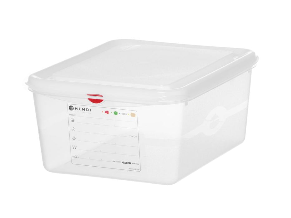 GN 1/2 Behälter, Polypropylen, HENDI, GN 1/2, 10L, Transparent, 325x265x(H)150mm, Rechteckig
