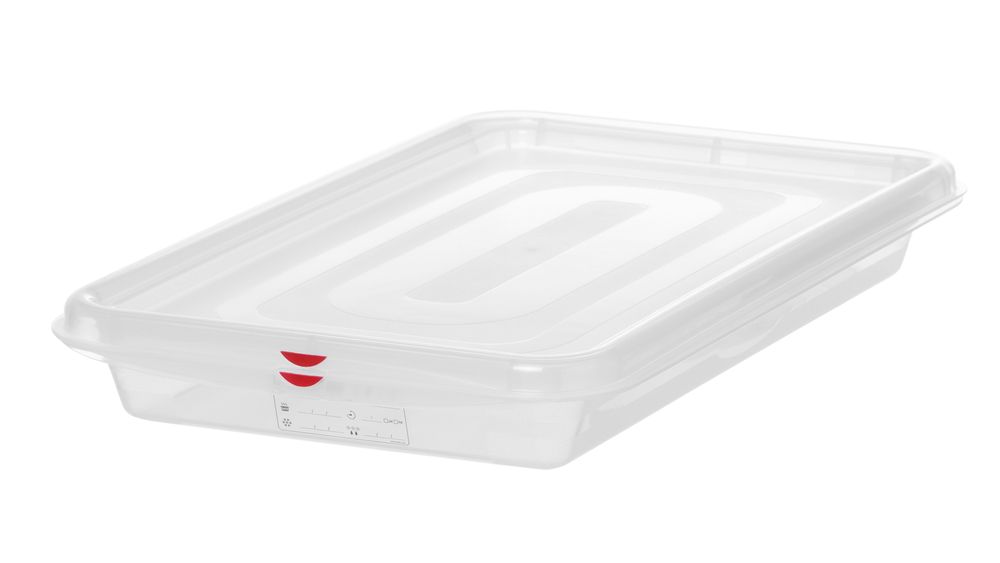 GN 1/1 Behälter, Polypropylen, HENDI, GN 1/1, 8L, Transparent, 530x325x(H)65mm, Rechteckig