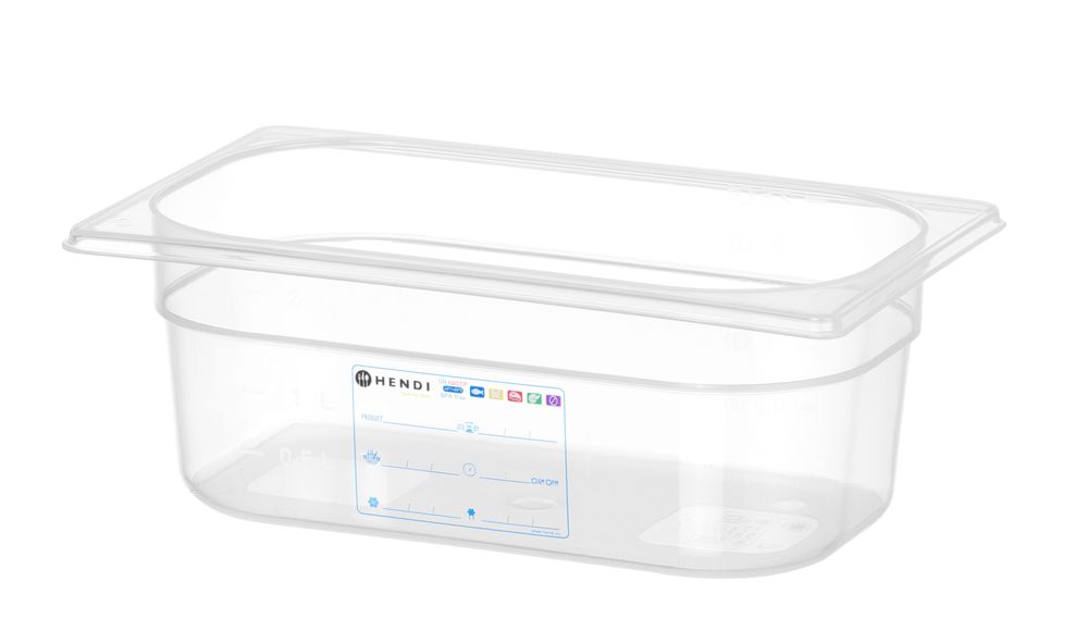 Gastronorm-Behälter 1/4, HENDI, GN 1/4, 2,8L, Transparent, 265x162x(H)100mm