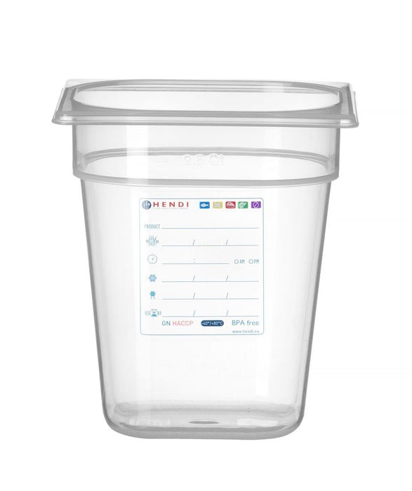 Gastronorm-Behälter 1/6, HENDI, GN 1/6, 3,4L, Transparent, 176x162x(H)200mm