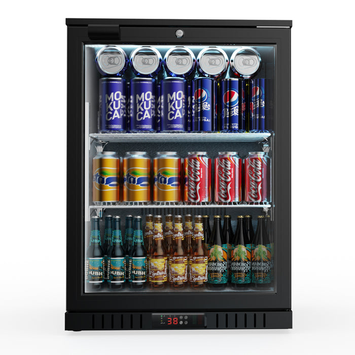 Bar Display Cooler, eine Flügeltür, 600x530x835 mm (BxTxH), schwarz