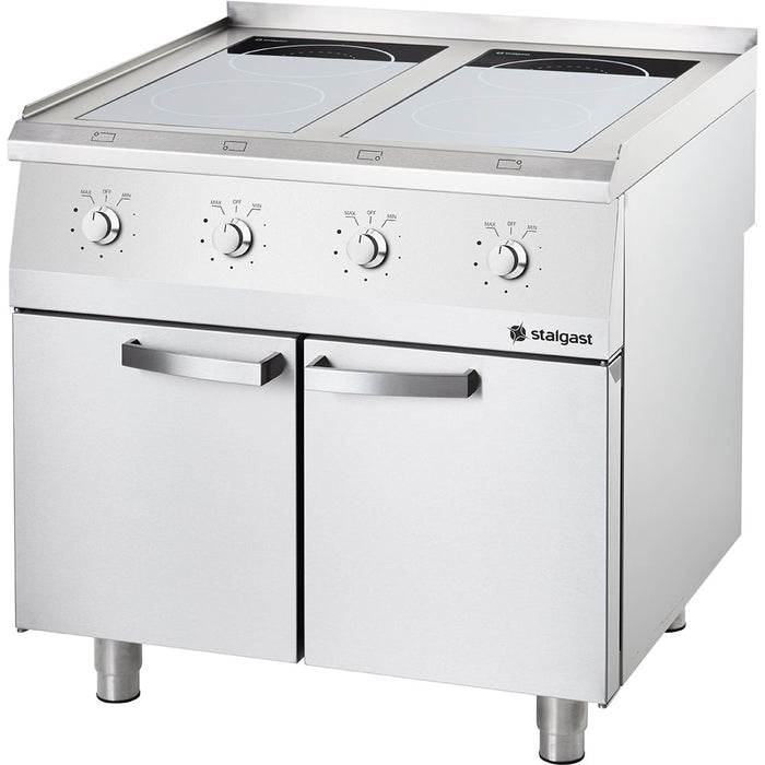 Stalgast Edelstahl Induktionsherd mit 2 bzw. 4  Kochfeldern, geschlossener Unterschrank, Serie 700 ND - ELB Gastro