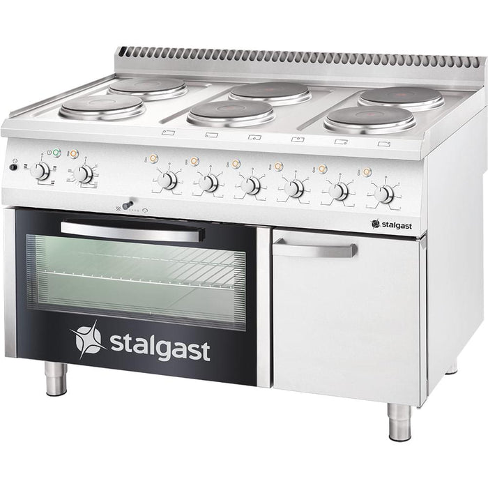 STALGAST Elektroherd mit 6 Kochplatten und Backofen