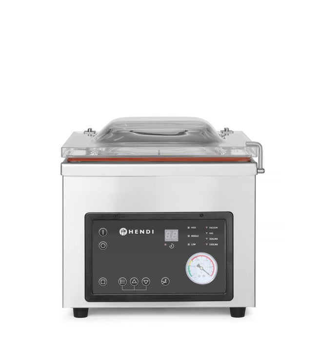 Vakuumkammer-Verpackungsmaschine, HENDI, Profi Line, Dichtungsband: 260 mm, 230V/370W, 330x480x(H)360mm
