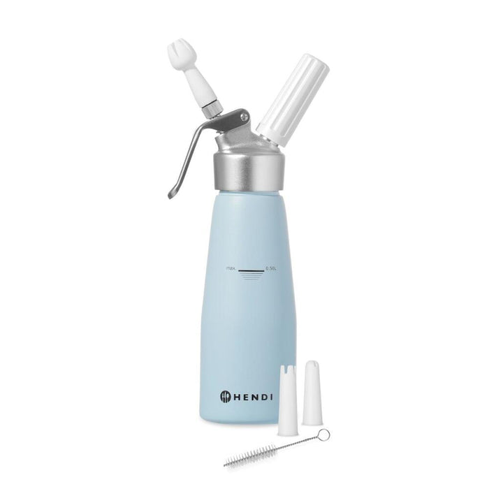 HENDI Sahnespender 0,5 l Pastellblau – Blue Design Edition