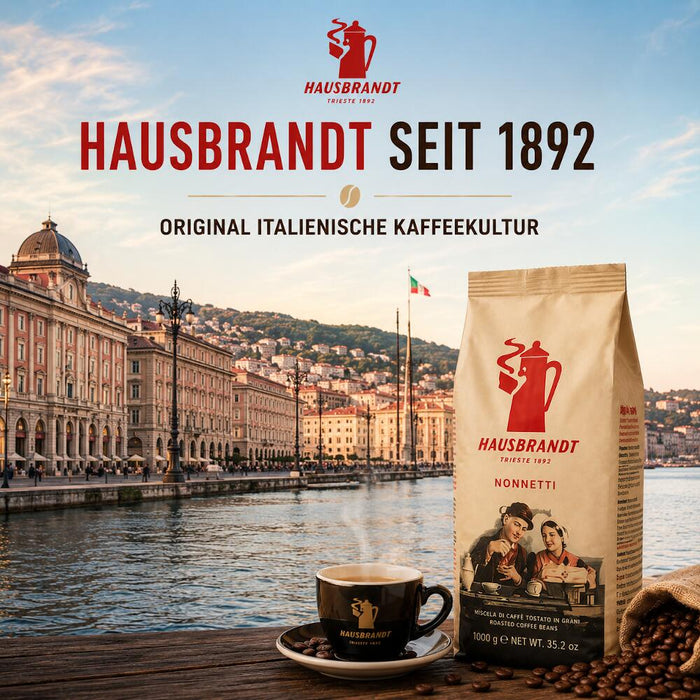 Hausbrandt Nonnetti Espresso Kaffeebohnen – Original italienische Espressobohnen für Vollautomaten & Siebträger