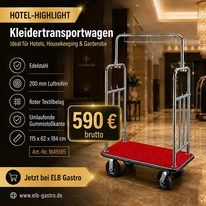 Kleidertransportwagen für Hotels | Edelstahl