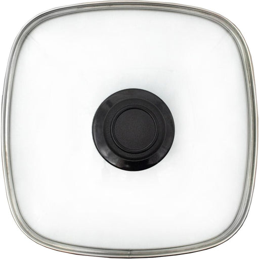 Eurolux Vollglasdeckel, eckig 28 x 28 cm, inkl, Deckelknopf