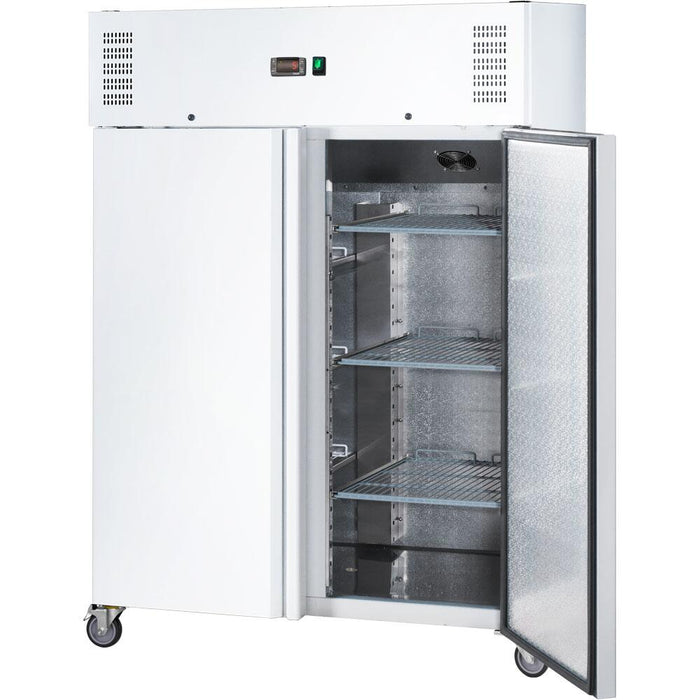 STALGAST STARLINE Doppeltür-Kühlschrank GN 2/1, weiß, fahrbar, 1340x810x2000 (BxTxH), 0,35 kW - ELB Gastro