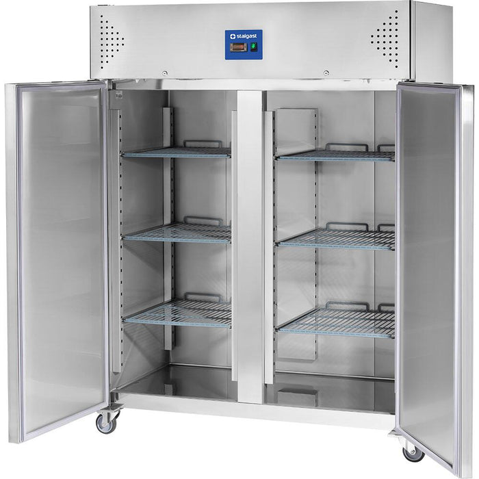 STALGAST Starline Doppeltür-Kühlschrank mit Rädern, GN 2/1, 1480x830x2010 mm (BxTxH) - ELB Gastro