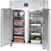 STALGAST Starline Doppeltür-Kühlschrank mit Rädern, GN 2/1, 1480x830x2010 mm (BxTxH) - ELB Gastro