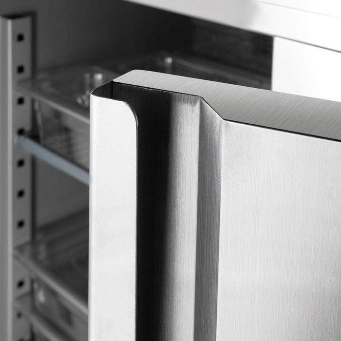 STALGAST Doppeltür-Kühlschrank, Edelstahl, GN 2/1, 1480x830x2010 mm (BxTxH), 0,44 kW - ELB Gastro