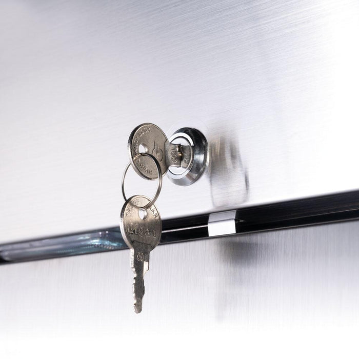 STALGAST Doppeltür-Kühlschrank, Edelstahl, GN 2/1, 1480x830x2010 mm (BxTxH), 0,44 kW - ELB Gastro