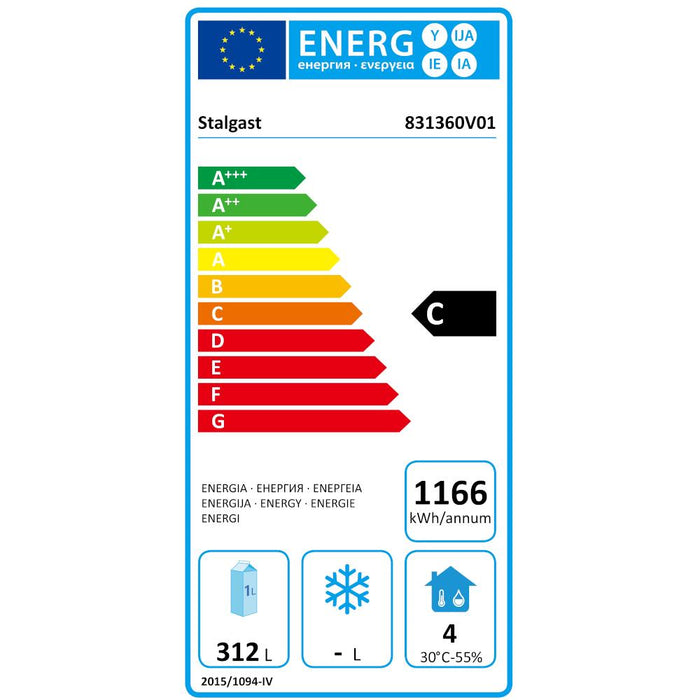 STALGAST STARLINE Kühltisch mit drei Türen, GN1/1, 1795x700x850 mm (BxTxH), 417 L, mit Aufkantung - ELB Gastro