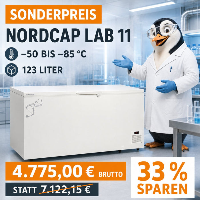 NordCap LAB 11 Labor-Tiefkühltruhe –50 bis –85 °C | 123 Liter