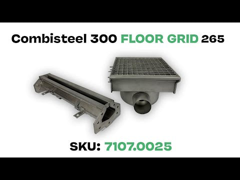 CombiSteel Edelstahlabfluss 300 × 265 Mit 2 Ausgängen Für Schlitzrinne