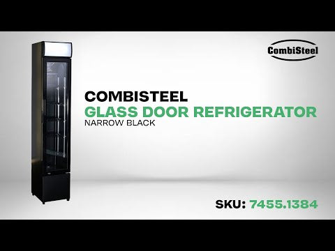 CombiSteel Kühlschrank Glastür Schmall Schwarz