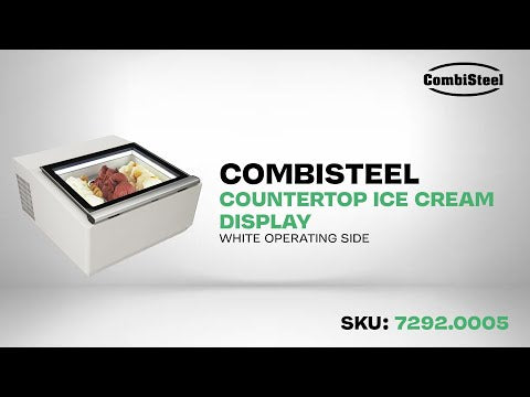 CombiSteel Tischmodell Speiseisvitrine Weiß Öffnet Auf Der Bedienung Seite