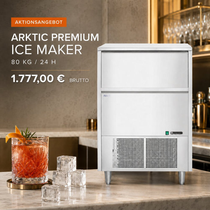 Arktic Premium Ice Maker – Eiswürfelbereiter 80 kg/24 h | 45 kg Vorrat
