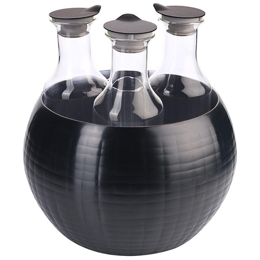 FRILICH CARAFINE BLACK 'Triplet'
PVD schwarz, doppelwandig, gehämmert, 3 Glaskaraffen