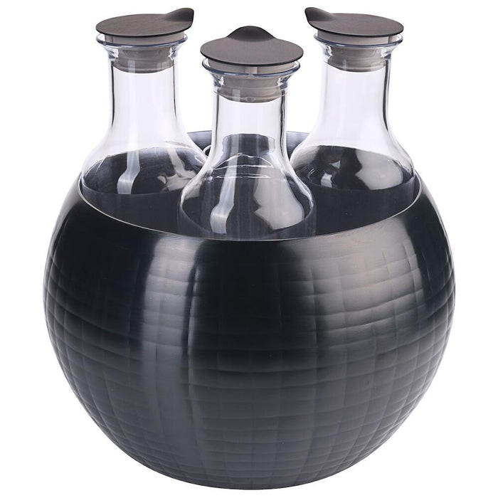 FRILICH CARAFINE BLACK 'Triplet'
PVD schwarz. doppelwandig. gehämmert.3 Kunststoffkaraffen - ELB Gastro