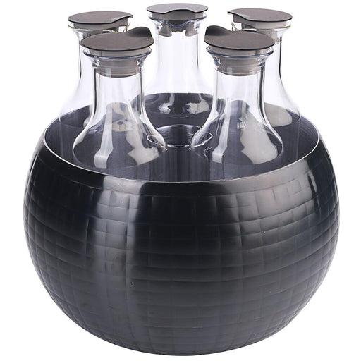 FRILICH CARAFINE BLACK 'Quintet'
PVD schwarz, doppelwandig, gehämmert,5 Kunststoffkaraffen