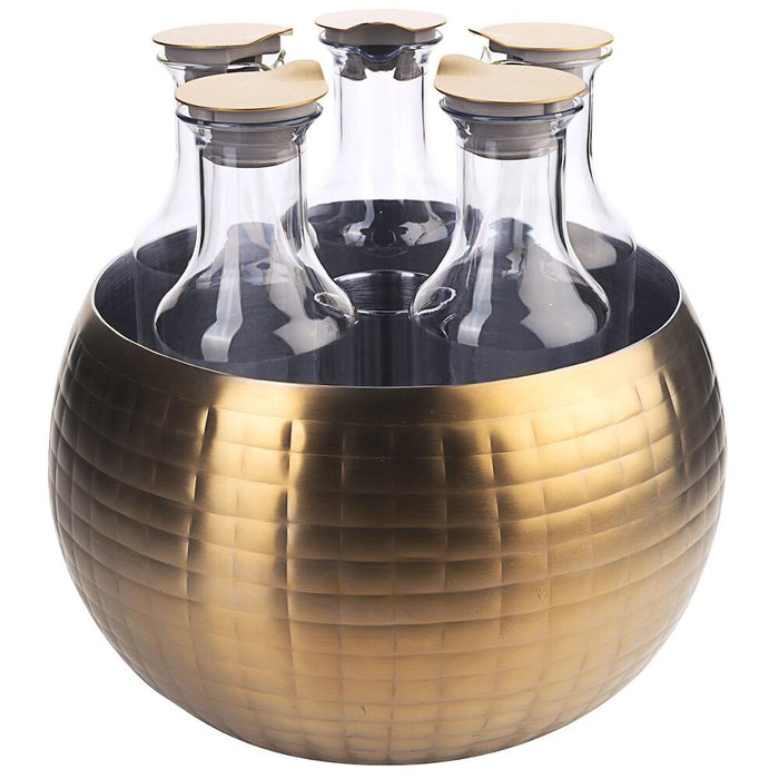 FRILICH CARAFINE BLACK 'Quintet'
PVD gold. doppelwandig. gehämmert.5 Kunststoffkaraffen - ELB Gastro