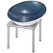 FRILICH RAISER INOX 'Buffetschale' Porzellan, blau, Edelstahlfuß, H:27,5 cm