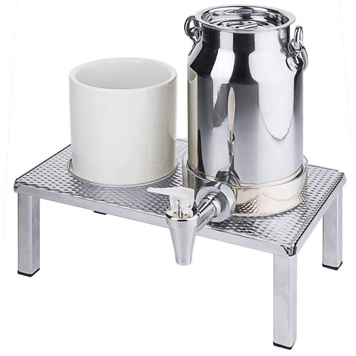 FRILICH RAISER INOX 'Milchstation'mit Edelstahlkanne 1,0 Liter und Porzellanbecher 0,6 Liter