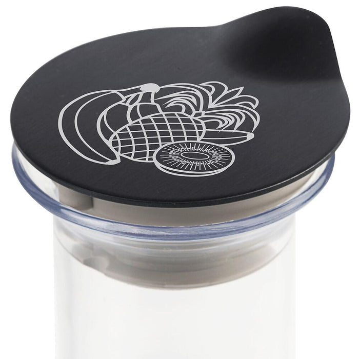 FRILICH CARAFINE/CONNECT BLACK 'Laserbeschriftung' Motif Multivitamin
auf Edelstahldeckel, schwarz