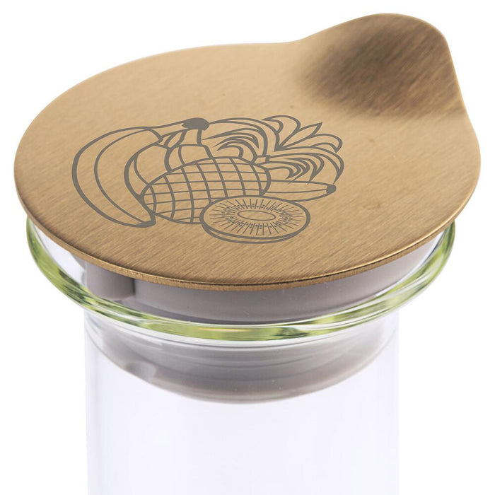 FRILICH CARAFINE/CONNECT GOLD 'Laserbeschriftung' Motif Multivitamin
auf Edelstahldeckel, schwarz