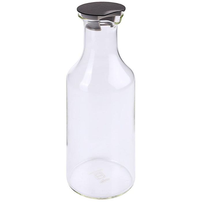 FRILICH Nachschubbehälter Kunststoff- karaffe 1,2 Liter mit Edelstahldeckel, PVD schwarz