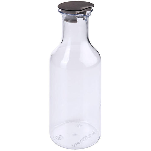 FRILICH Nachschubbehälter Glaskaraffe 1,2 Liter mit Edelstahldeckel, PVD schwarz