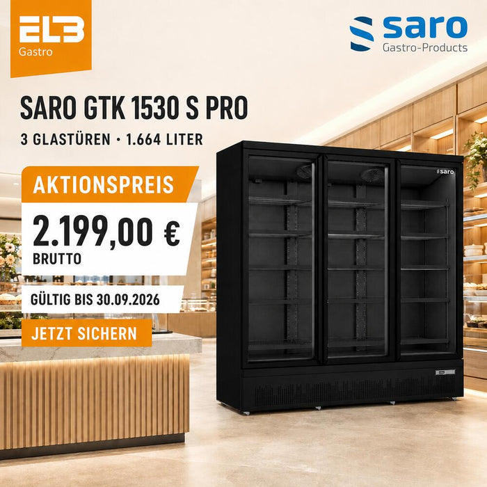 SARO Kühlschrank mit 3 Glastüren, 
Modell GTK 1530 S PRO