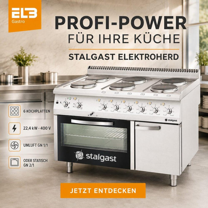 STALGAST Elektroherd mit 6 Kochplatten und Backofen