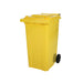 Contentor de lixo grande amarelo, 2 rodas