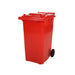 Grande contenitore per rifiuti rosso, a 2 ruote