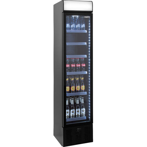 SARO Getränkekühlschrank mit Werbetafel - schmal Modell DK 134