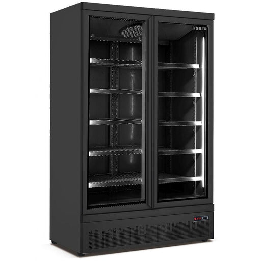 SARO Tiefkühlschrank schwarz, 2 Glastüren GTK 930