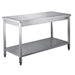 يمكن تفكيك طاولة الفولاذ المقاوم للصدأ SARO ، مع لوح قاعدة - 600 مم عمق ، 1600 مم
