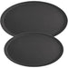 Oval tray, with non-slip surface, black, 51 x 63,5 x 2,5 cm (WxDxH)