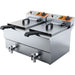 Doppel-Fritteuse CATERINA, 2x 8 Liter, mit Ablasshahn 610x510x390 mm (BxTxH), 2x 3 kW 230V