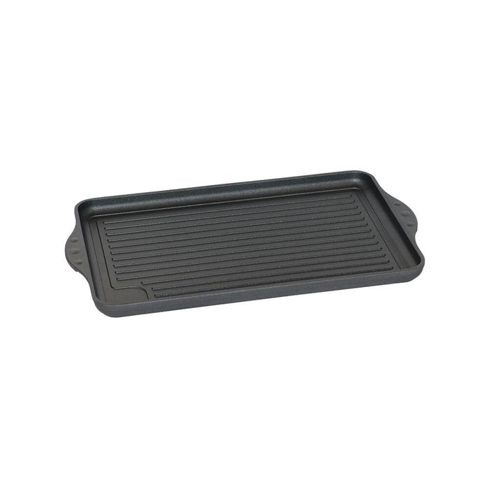 Eurolux Premium Grillplatte 43 x 28 x 2,5 cm, glatt, halb gerillt oder gerillt - ELB Gastro