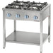 900 series gas stove - 4 burners (3,5 + 2x5 + 7), 20,5 kW, G20, 900 x 900 x 850 mm (WxDxH) | ELB gastro