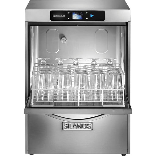 Silanos N50 EVO HY-NRG Universalspülmaschine inkl. Klarspülmitteldosier-, Reinigerdosier- und Ablaufpumpe sowie eingebautem Wasserenthärter - ELB Gastro